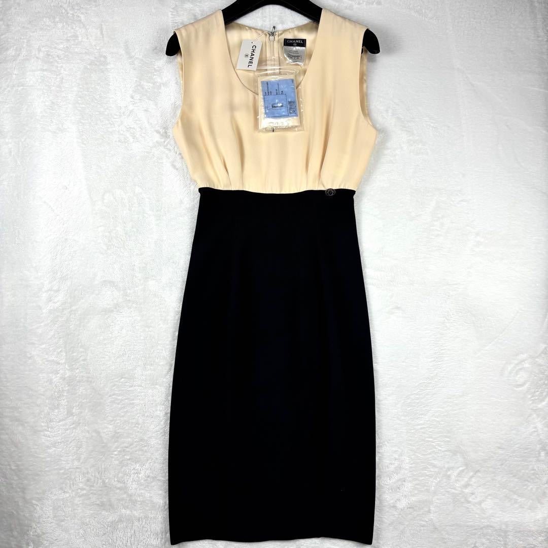 CHANEL P40 Sleeveless Dress CC Mark Size 34