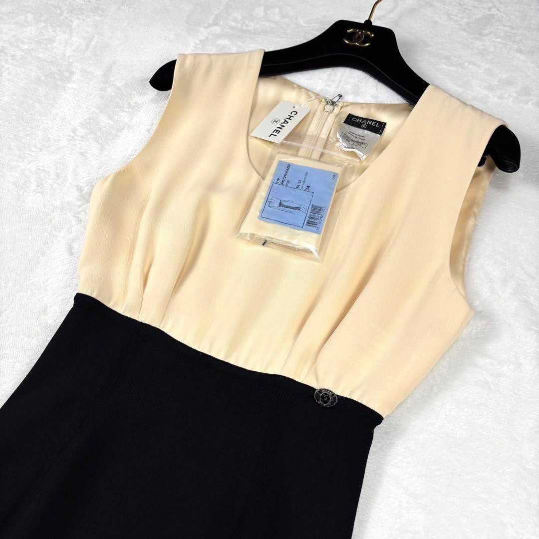 CHANEL P40 Sleeveless Dress CC Mark Size 34