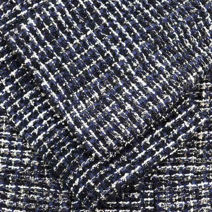CHANEL P44672 Tweed Collarless Jacket Size 36 Navy × Violet