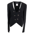 CHANEL 12AW Wool Nylon Tweed Collarless Jacket — Black Size 36
