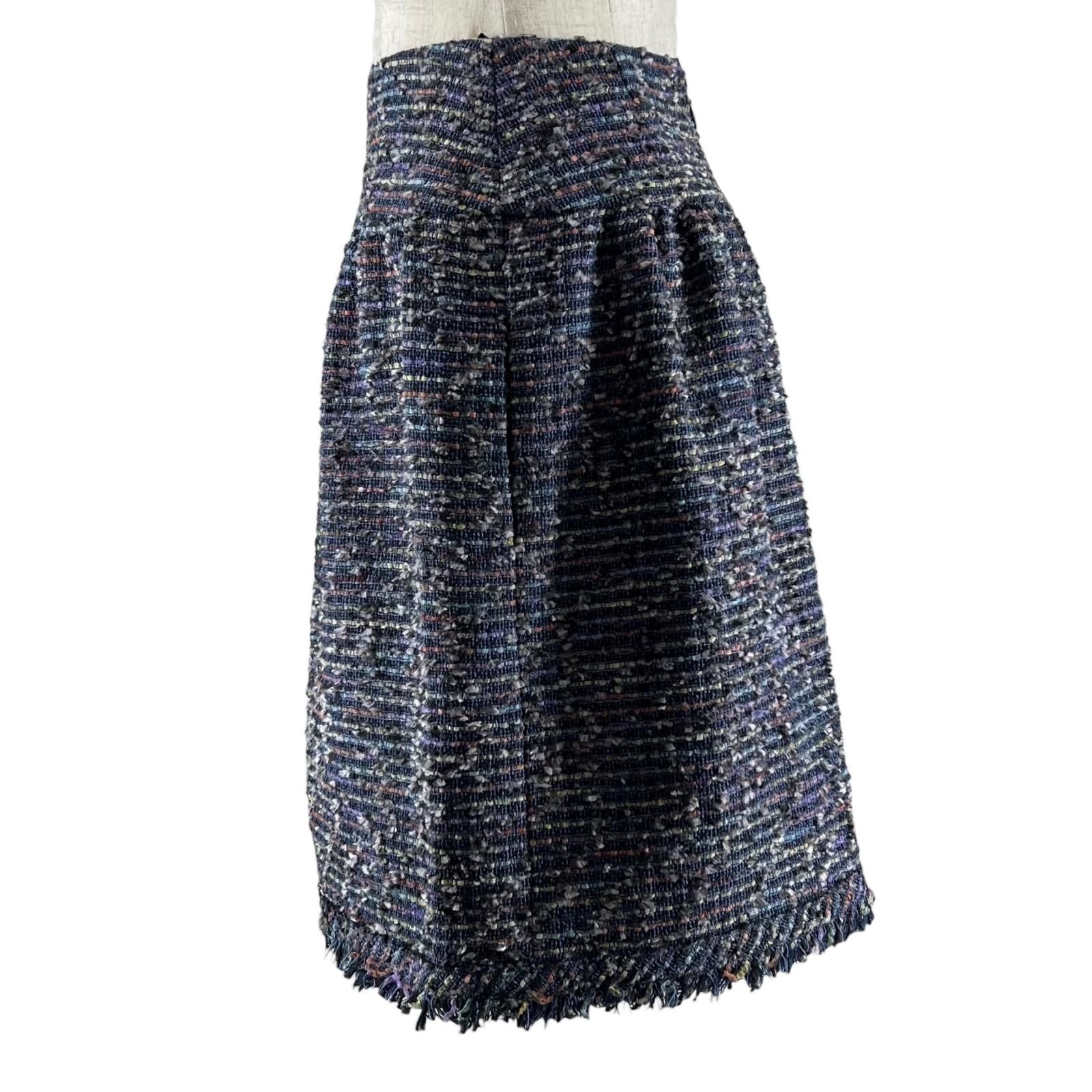 CHANEL Vintage 05A Coco Mark Tweed Skirt — Multicolor Size 34