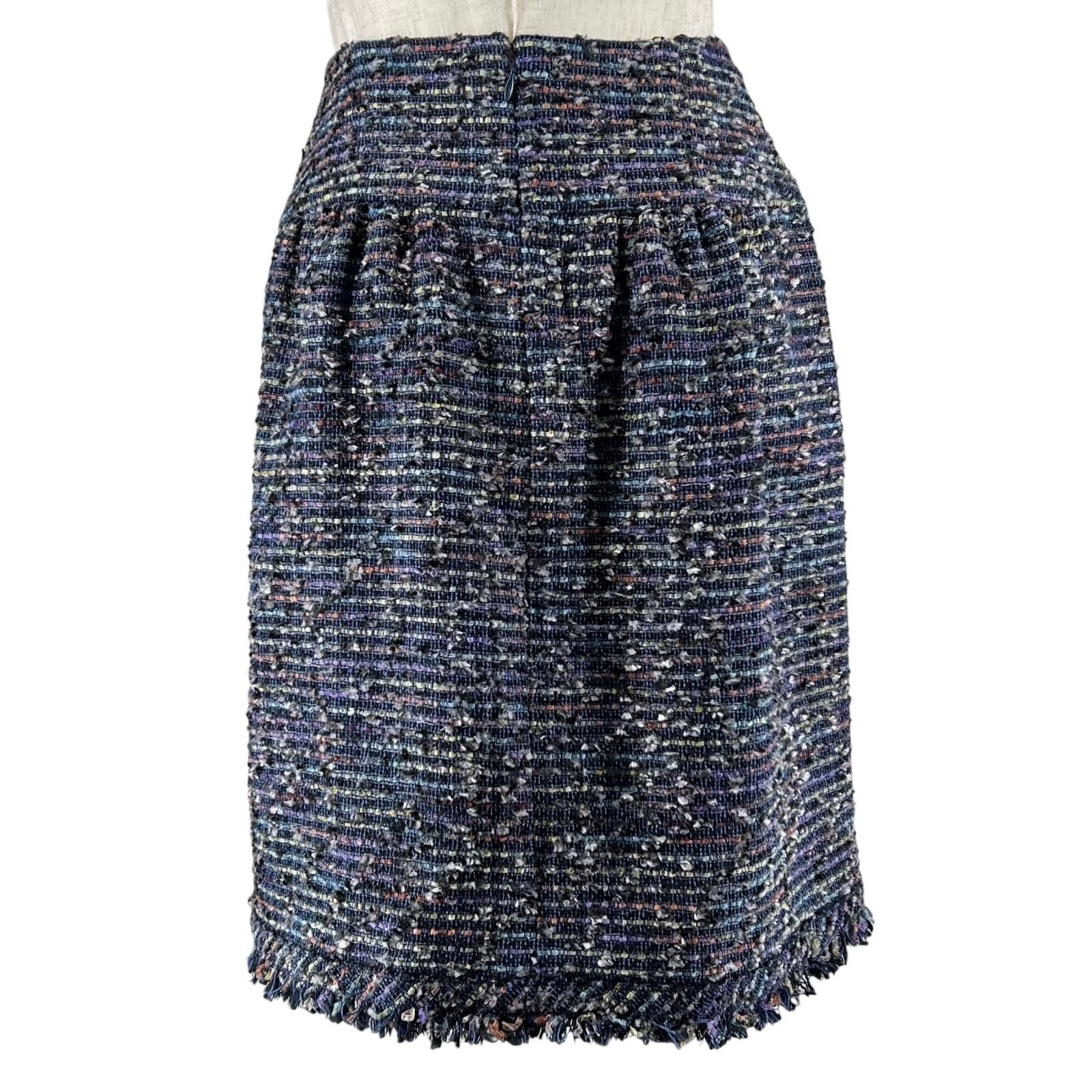 CHANEL Vintage 05A Coco Mark Tweed Skirt — Multicolor Size 34