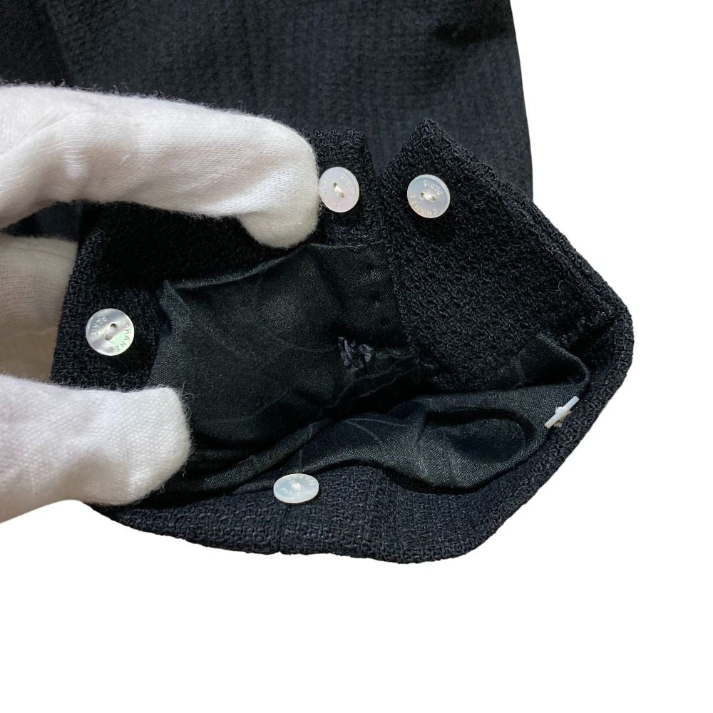 CHANEL 03P P21001 CC Button Mao Collar Single Jacket Size 38