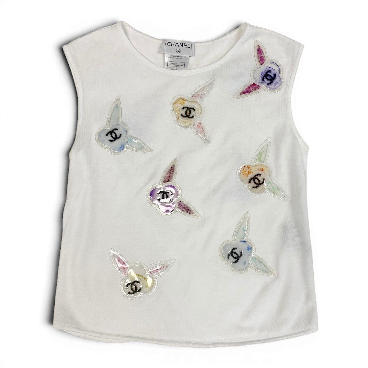CHANEL 2000SS Coco Mark Tank Top — White Size 38