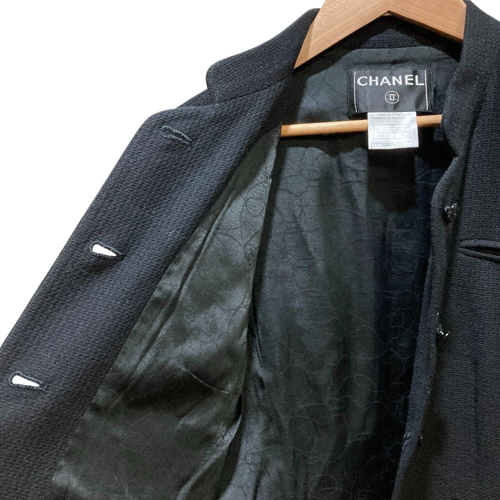 CHANEL 03P P21001 CC Button Mao Collar Single Jacket Size 38
