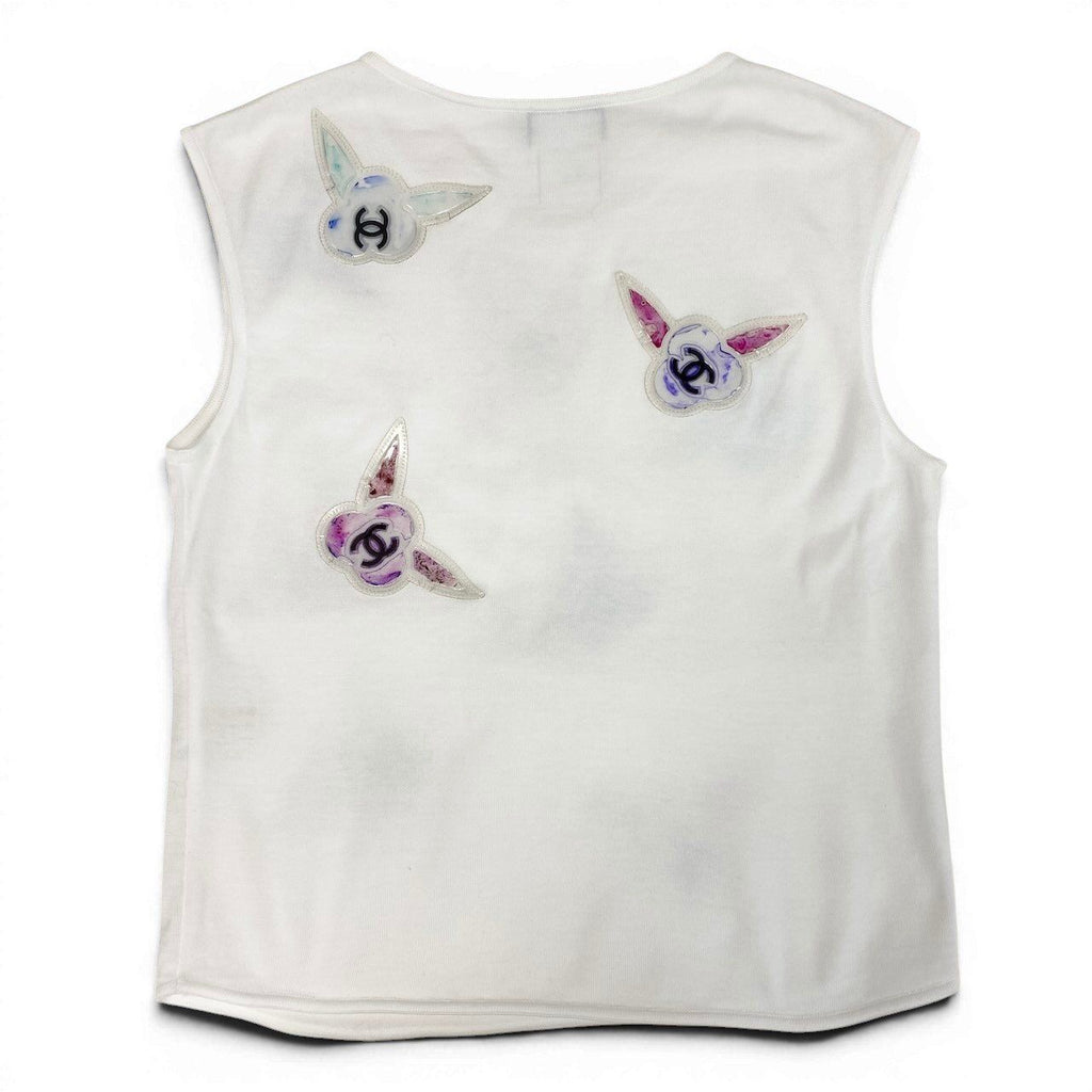 CHANEL 2000SS Coco Mark Tank Top — White Size 38