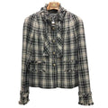 CHANEL 05A Tweed Stand Collar Jacket — Camellia Lining & Coco Mark Buttons Size 40