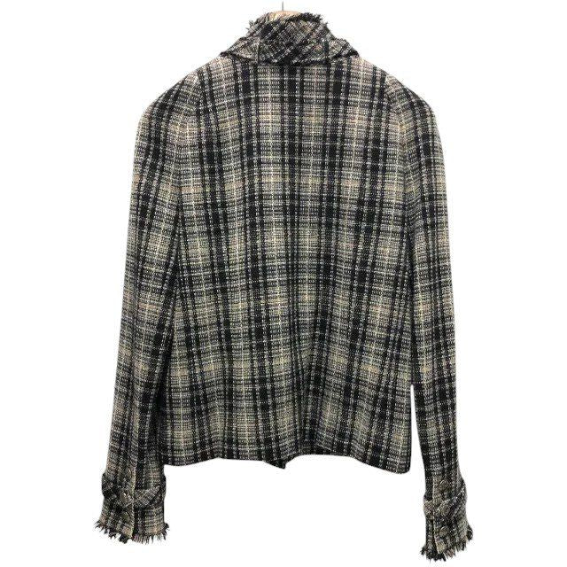 CHANEL 05A Tweed Stand Collar Jacket — Camellia Lining & Coco Mark Buttons Size 40