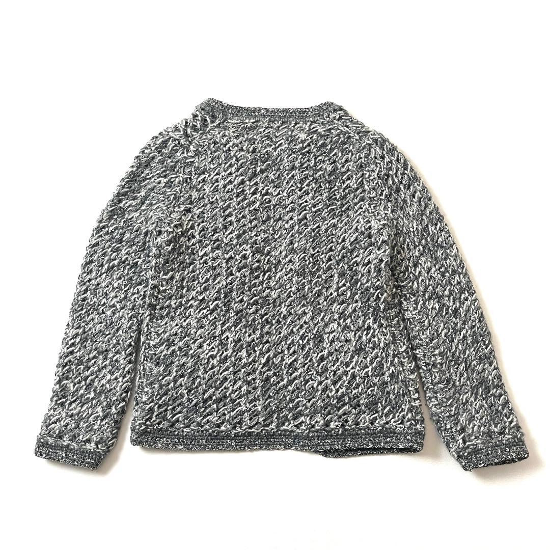 シャネル カシミヤニット ノーカラージャケット CCプレート サイズ38