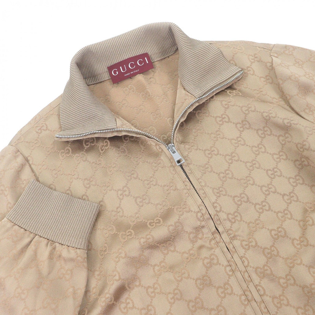 GUCCI GG Jacquard Zip Track Jacket — Beige Size XXS