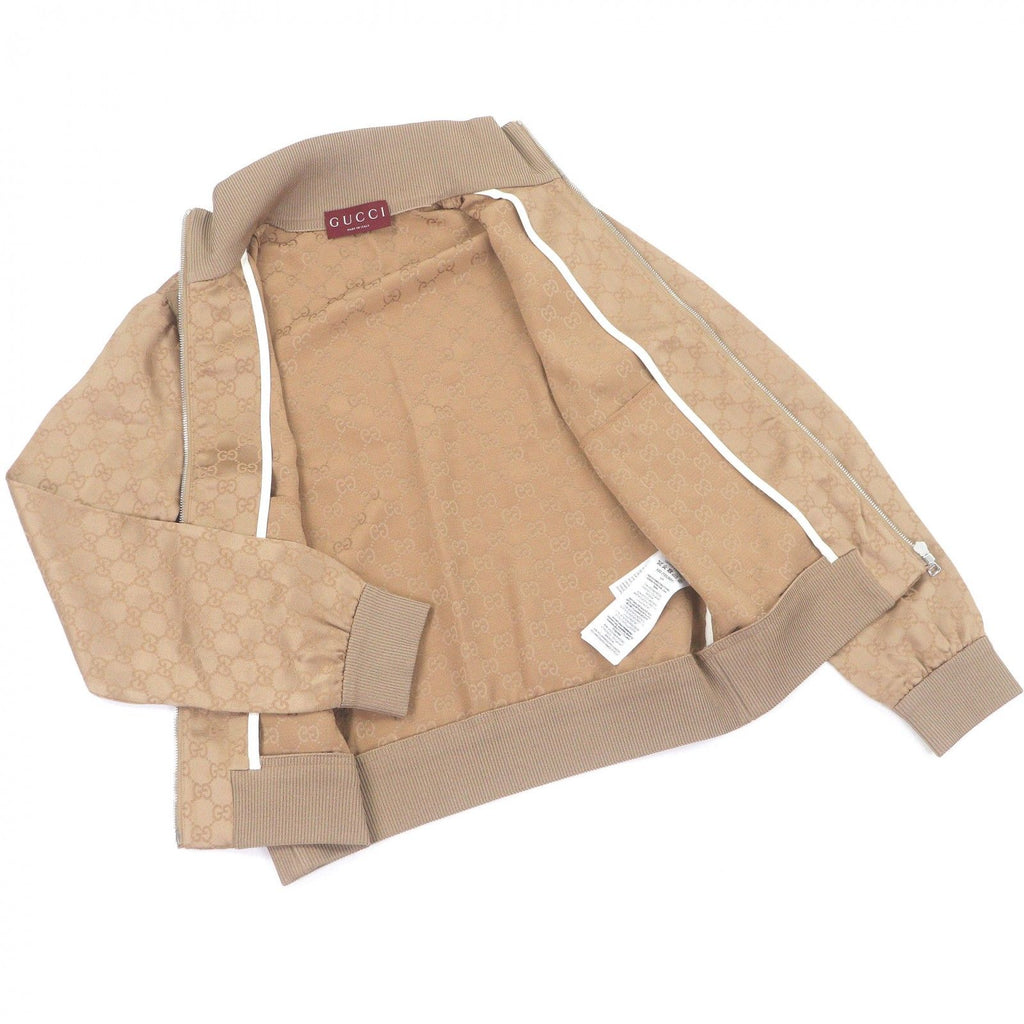 GUCCI GG Jacquard Zip Track Jacket — Beige Size XXS