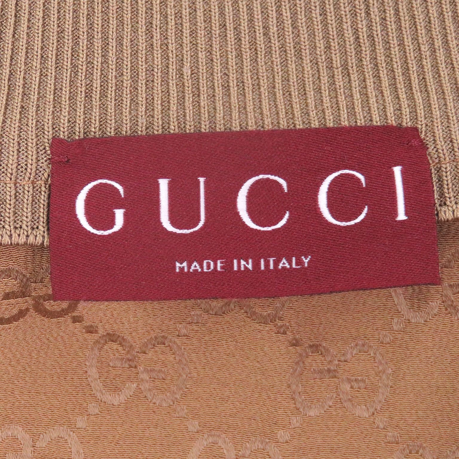 GUCCI GG Jacquard Zip Track Jacket — Beige Size XXS