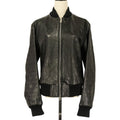 GUCCI GG Embossed Leather Bomber Jacket — Black Size 44