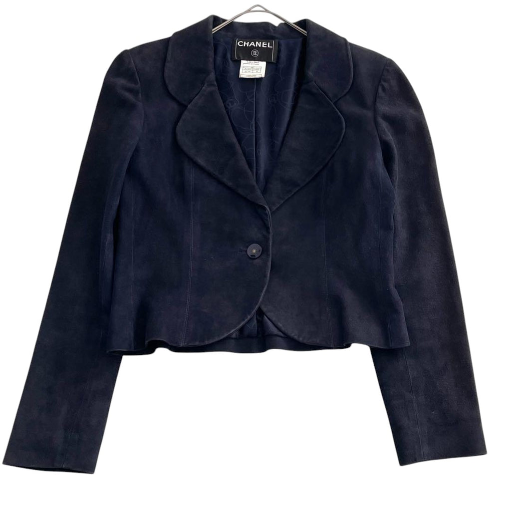 CHANEL Leather Tailored Jacket Size 38
