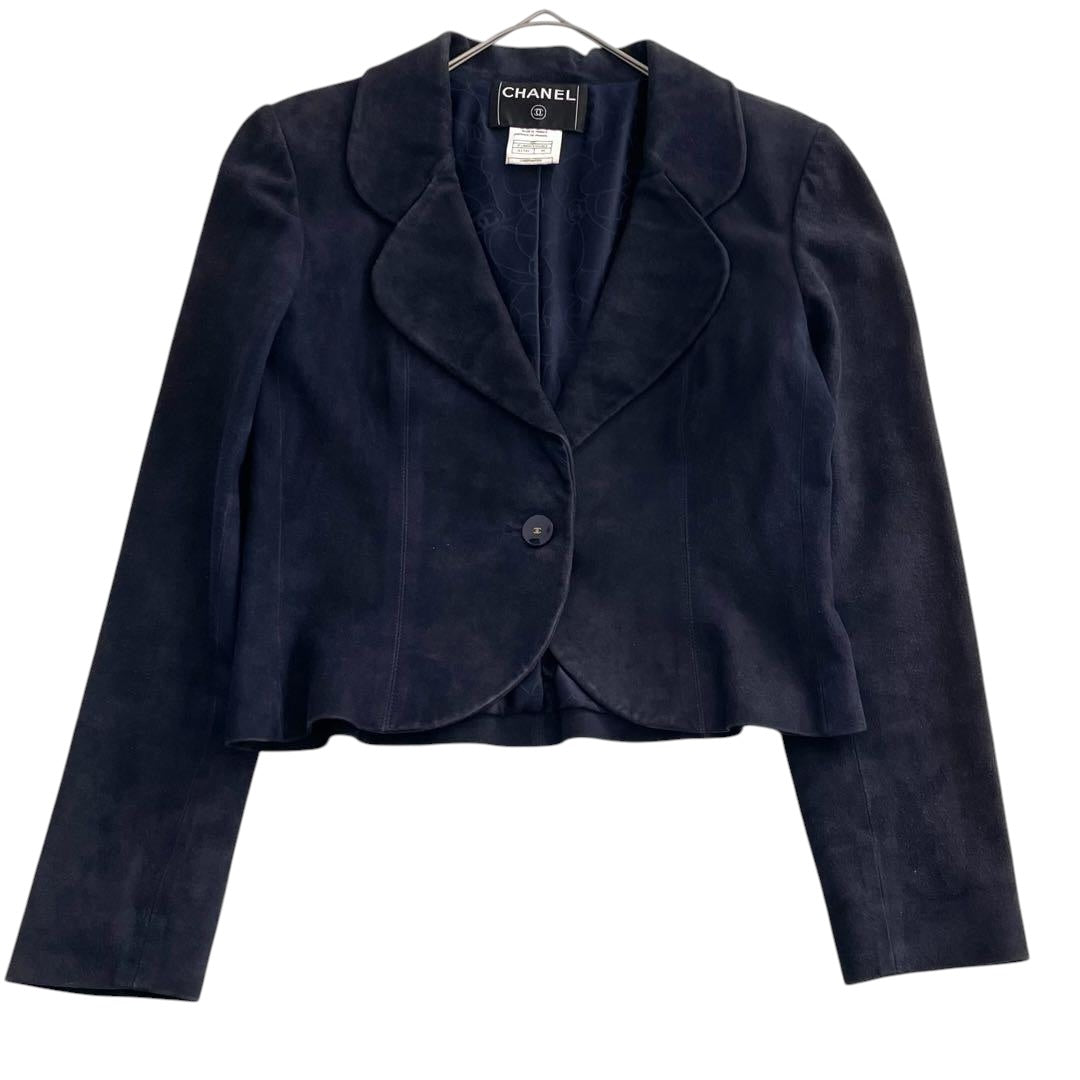 CHANEL Leather Tailored Jacket Size 38