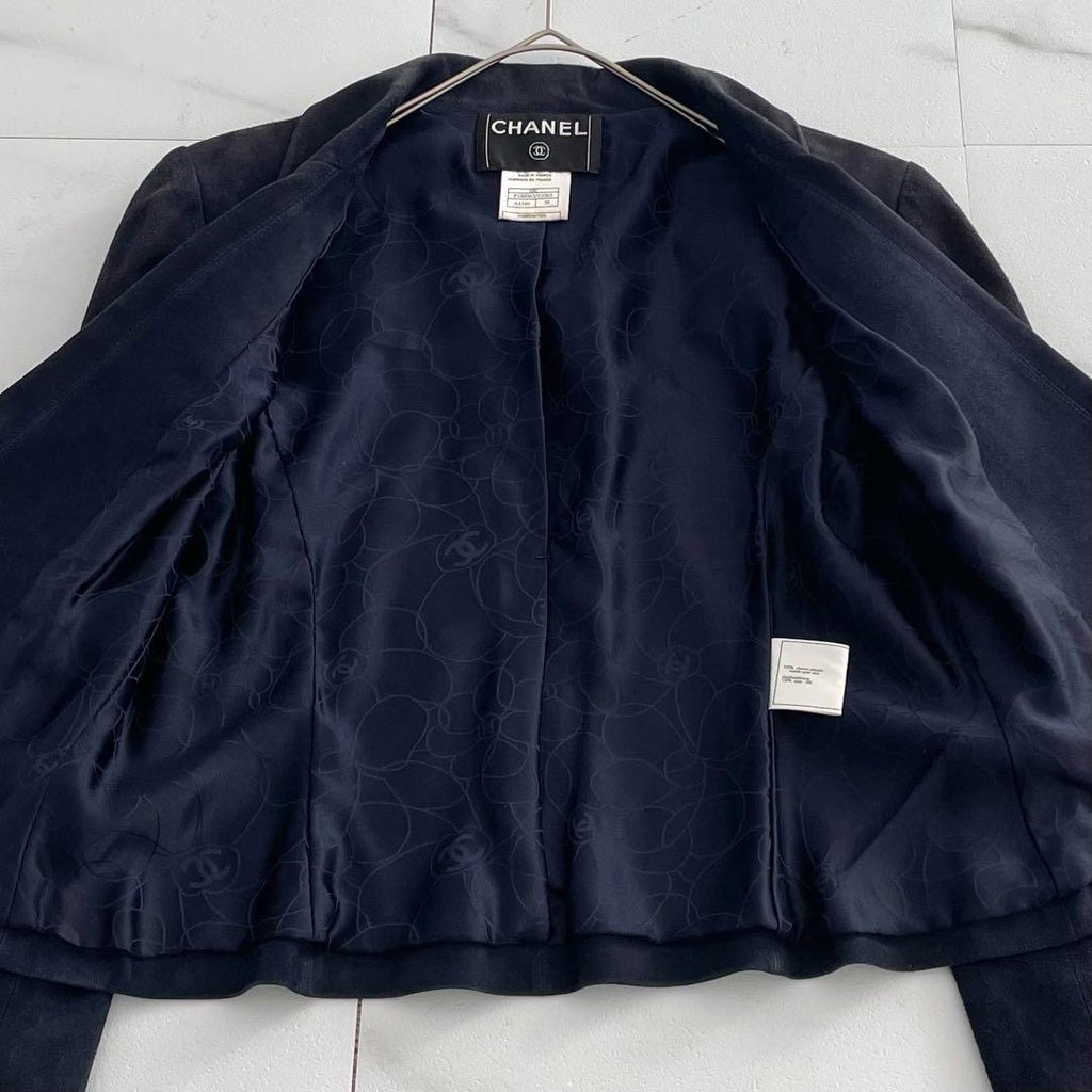 CHANEL Leather Tailored Jacket Size 38