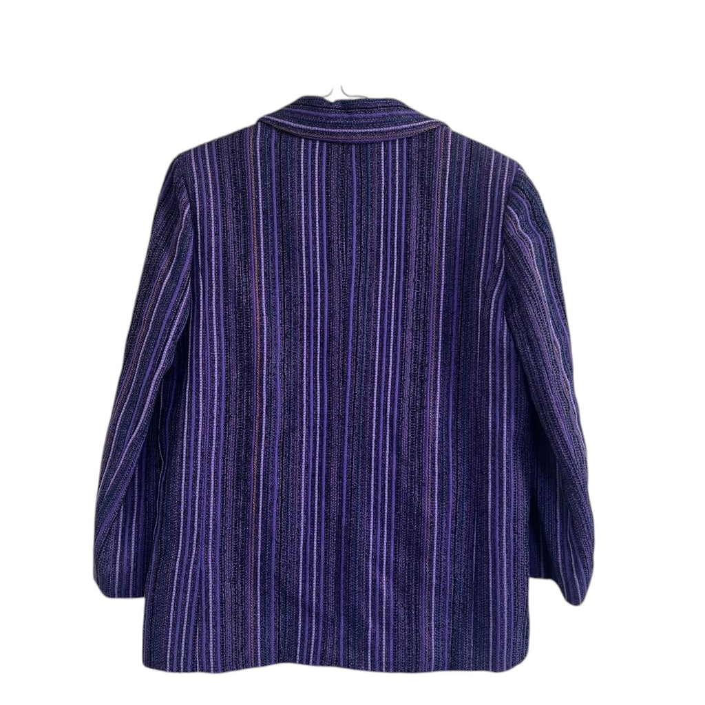 CHANEL 01P Coco Button Tweed Tailored Jacket Purple Size 42