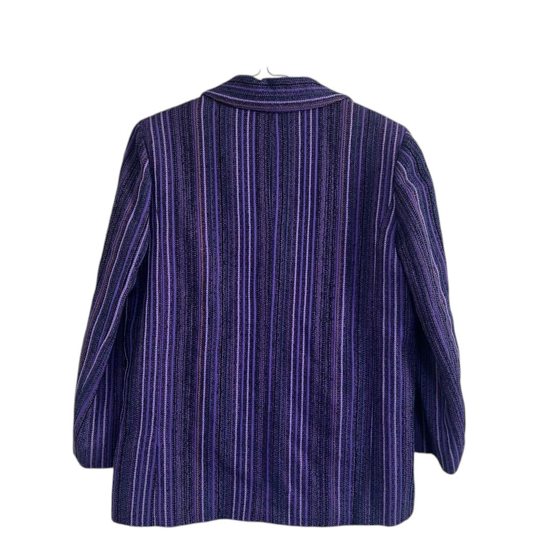 CHANEL 01P Coco Button Tweed Tailored Jacket Purple Size 42