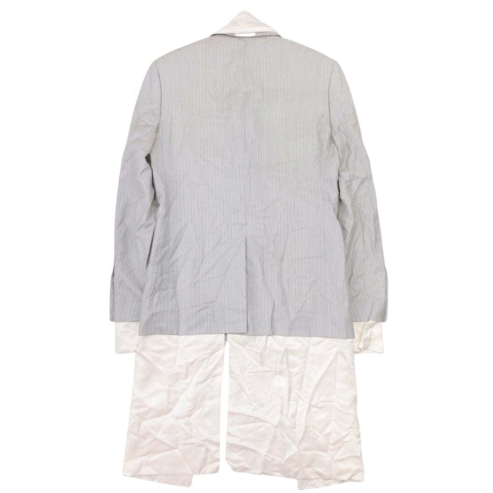 DIOR HOMME 21SS Layered Stripe Peaked Lapel Tailored Blazer — Grey Size 46