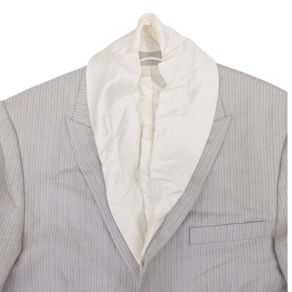 DIOR HOMME 21SS Layered Stripe Peaked Lapel Tailored Blazer — Grey Size 46