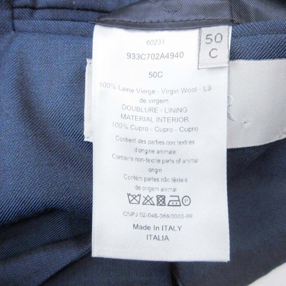 DIOR HOMME Tailored Single-Breasted Blazer — Navy Size 50