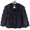 CHANEL 06C Mixed Tweed Collarless Jacket — Size 46