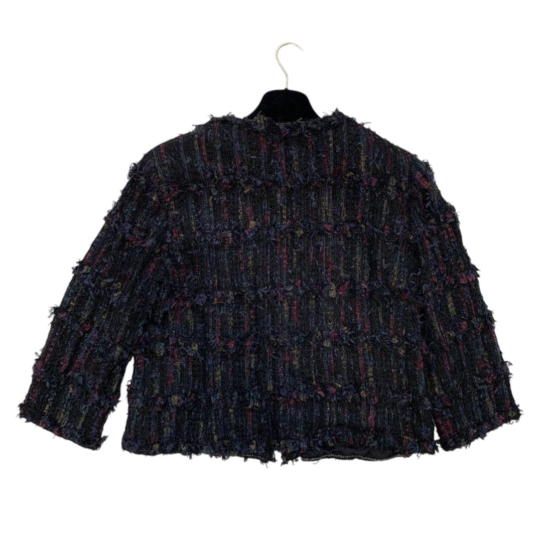 CHANEL 06C Mixed Tweed Collarless Jacket — Size 46