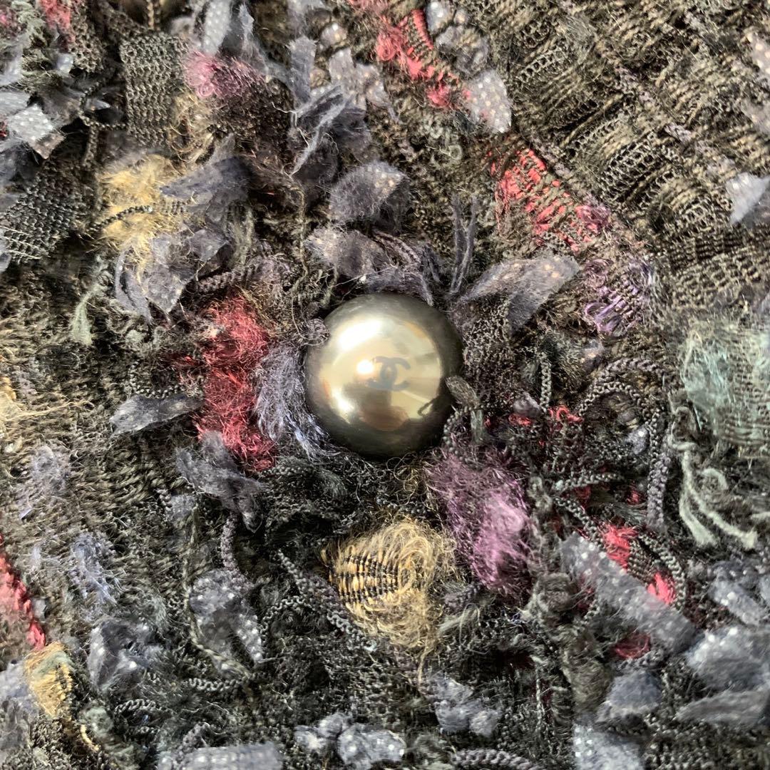 CHANEL 06C Mixed Tweed Collarless Jacket — Size 46