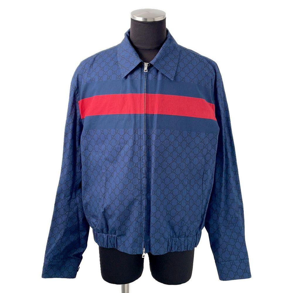 GUCCI GG Cotton Web Stripe Poplin Jacket — Size 50