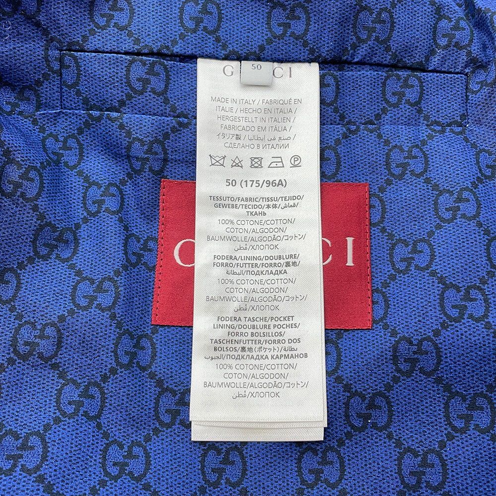 GUCCI GG Cotton Web Stripe Poplin Jacket — Size 50
