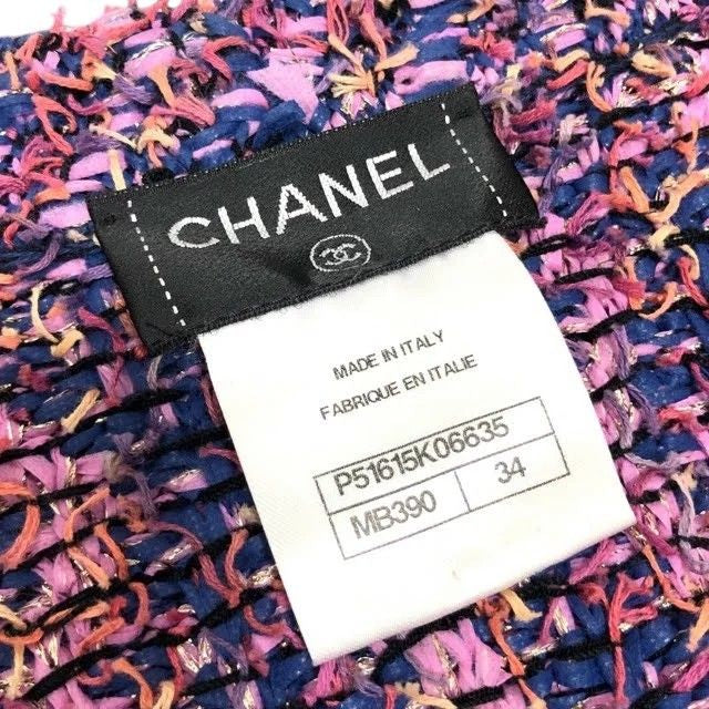 CHANEL Tweed Jacket Cardigan — Purple Size 34
