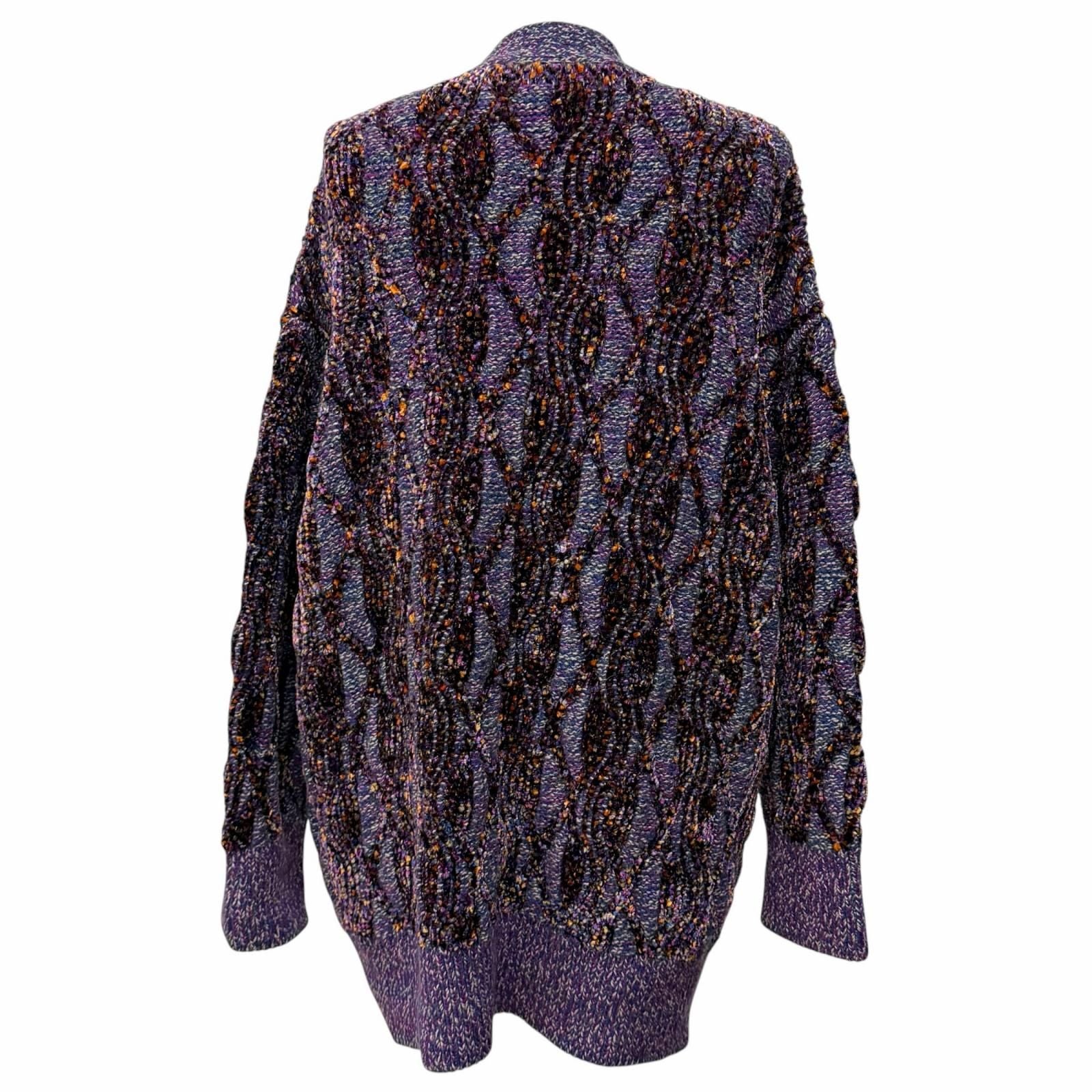 CHANEL Alpaca Blend Rhinestone Coco Button V-Neck Cardigan — Purple Size 38