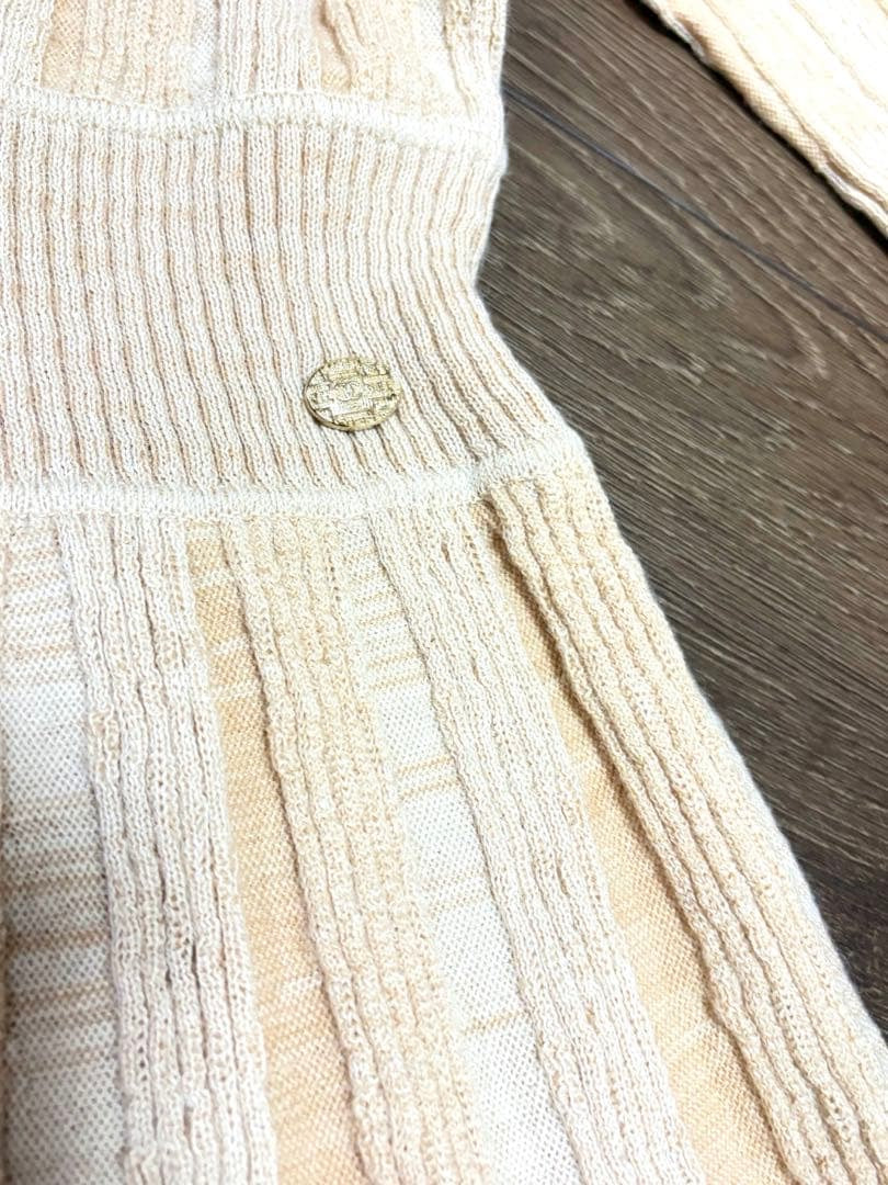 CHANEL Knit Mini Dress Beige Size 36 (S)