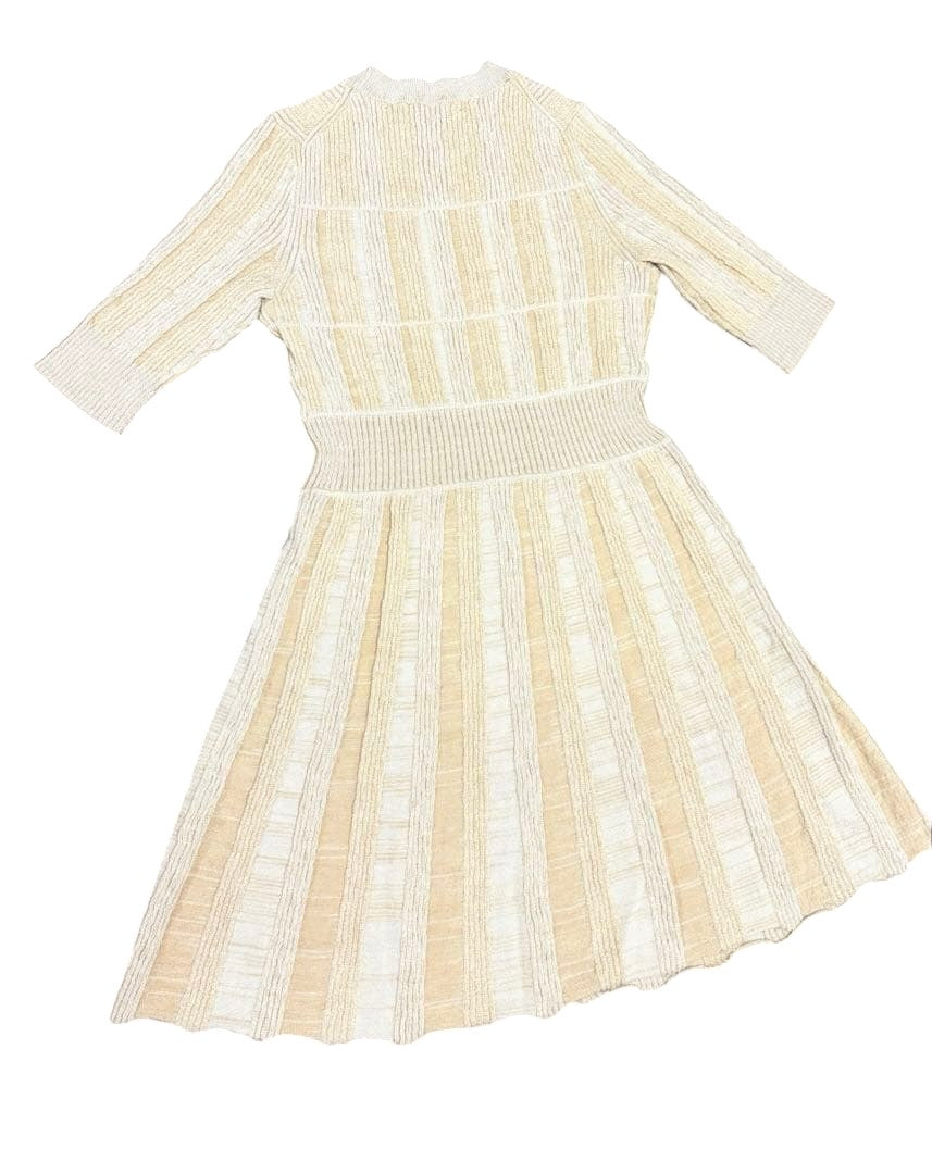 CHANEL Knit Mini Dress Beige Size 36 (S)