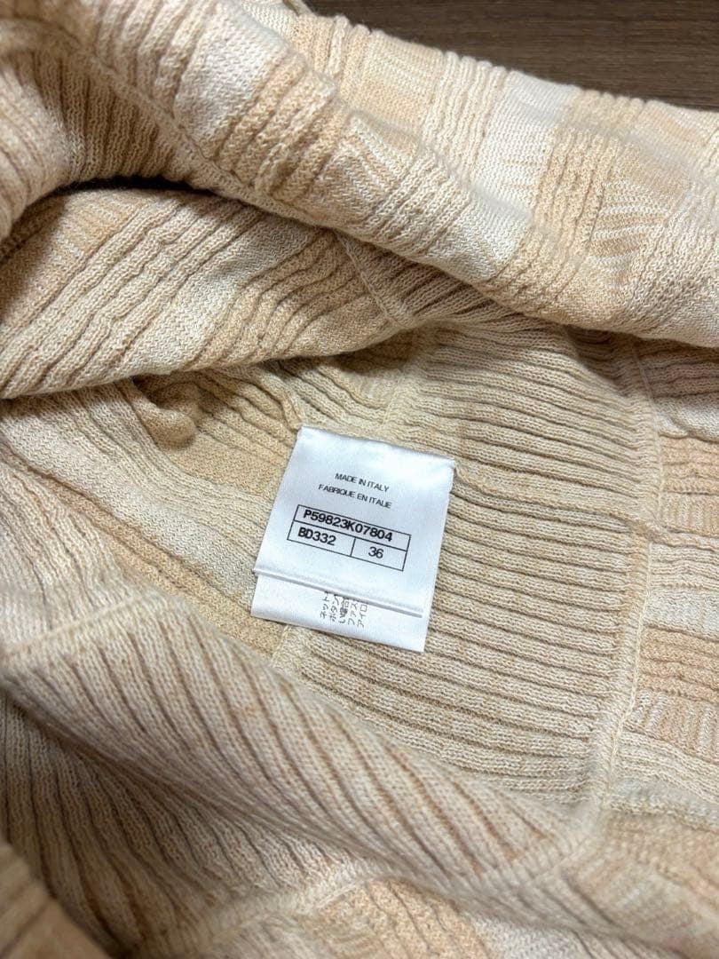 CHANEL Knit Mini Dress Beige Size 36 (S)