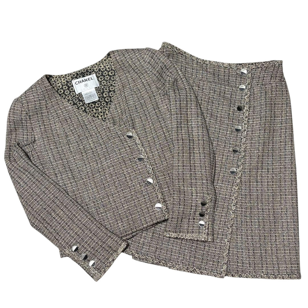 CHANEL Tweed Setup Jacket & Skirt — Size 38