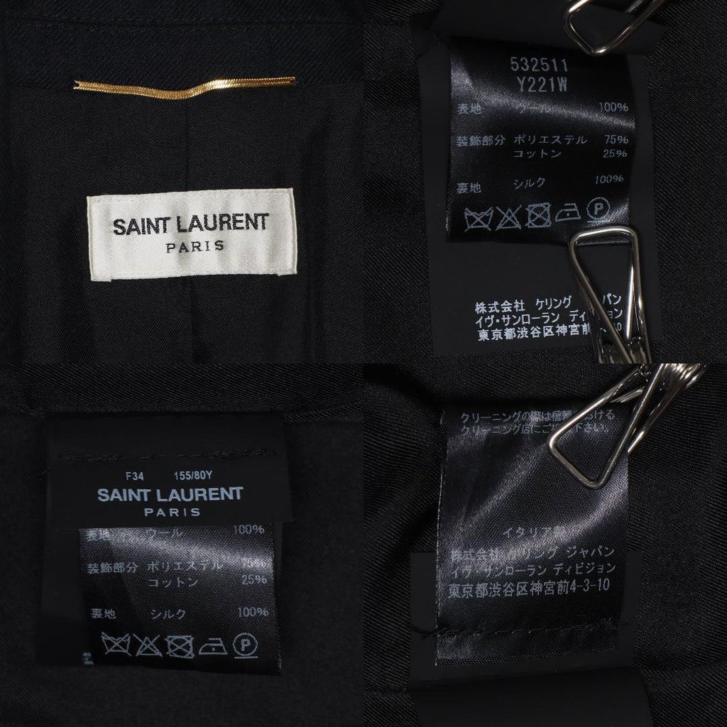 Saint Laurent Paris SS19 Peaked Lapel Stripe Double-Breasted Blazer — FR34