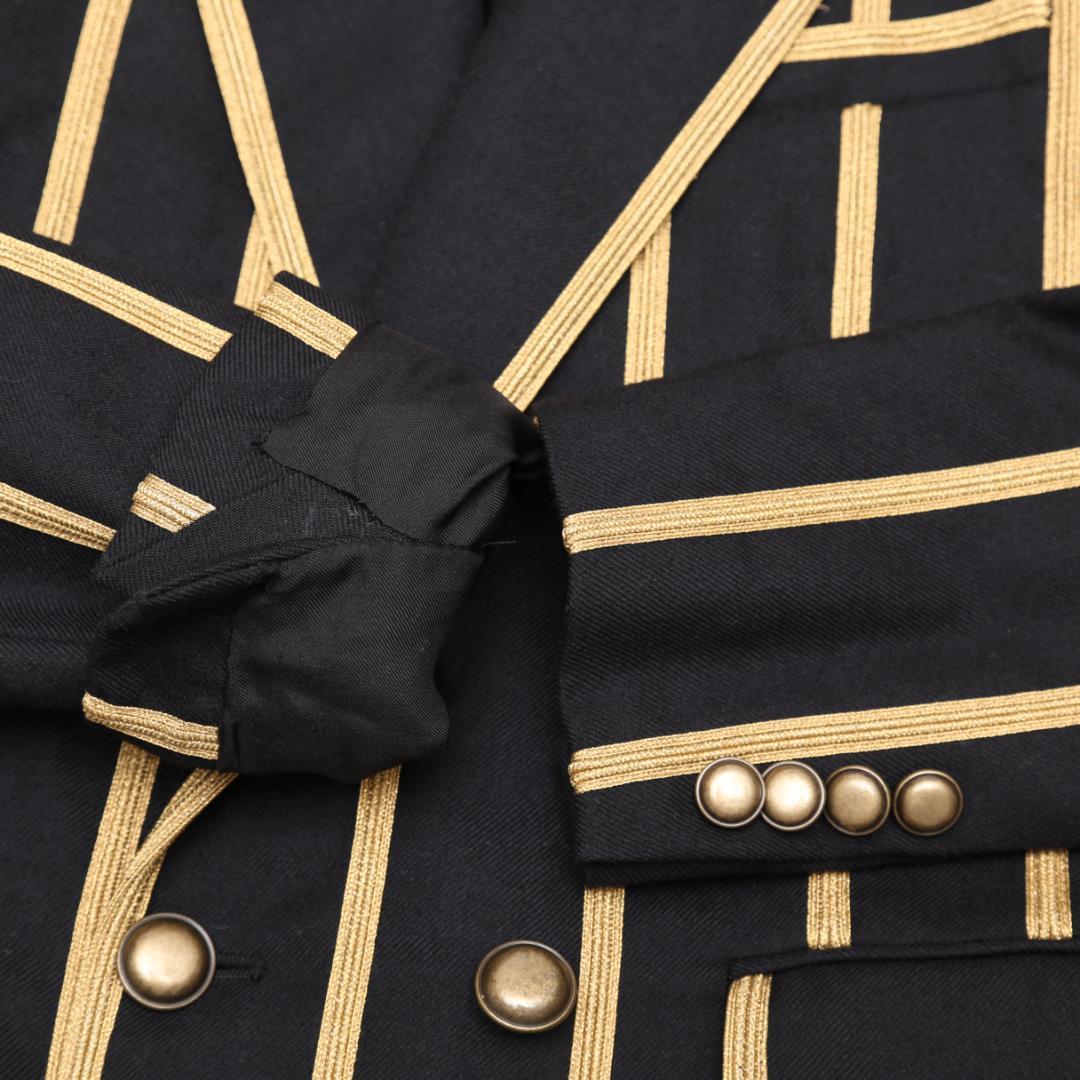 Saint Laurent Paris SS19 Peaked Lapel Stripe Double-Breasted Blazer — FR34