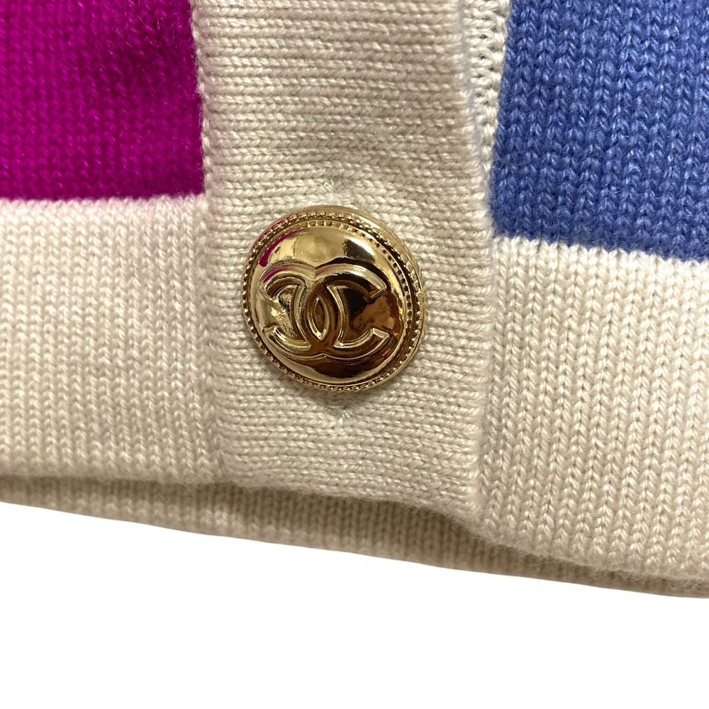 CHANEL V-Neck Cashmere Coco Button Cardigan P65607 Size 34 Multicolor
