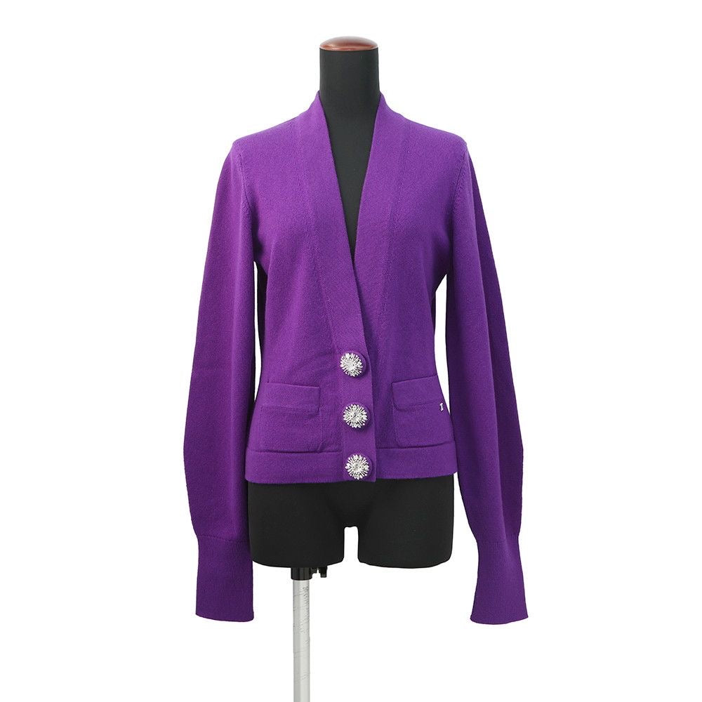 CHANEL Coco Mark Cashmere Rhinestone Cardigan Jacket P72973 Size 38