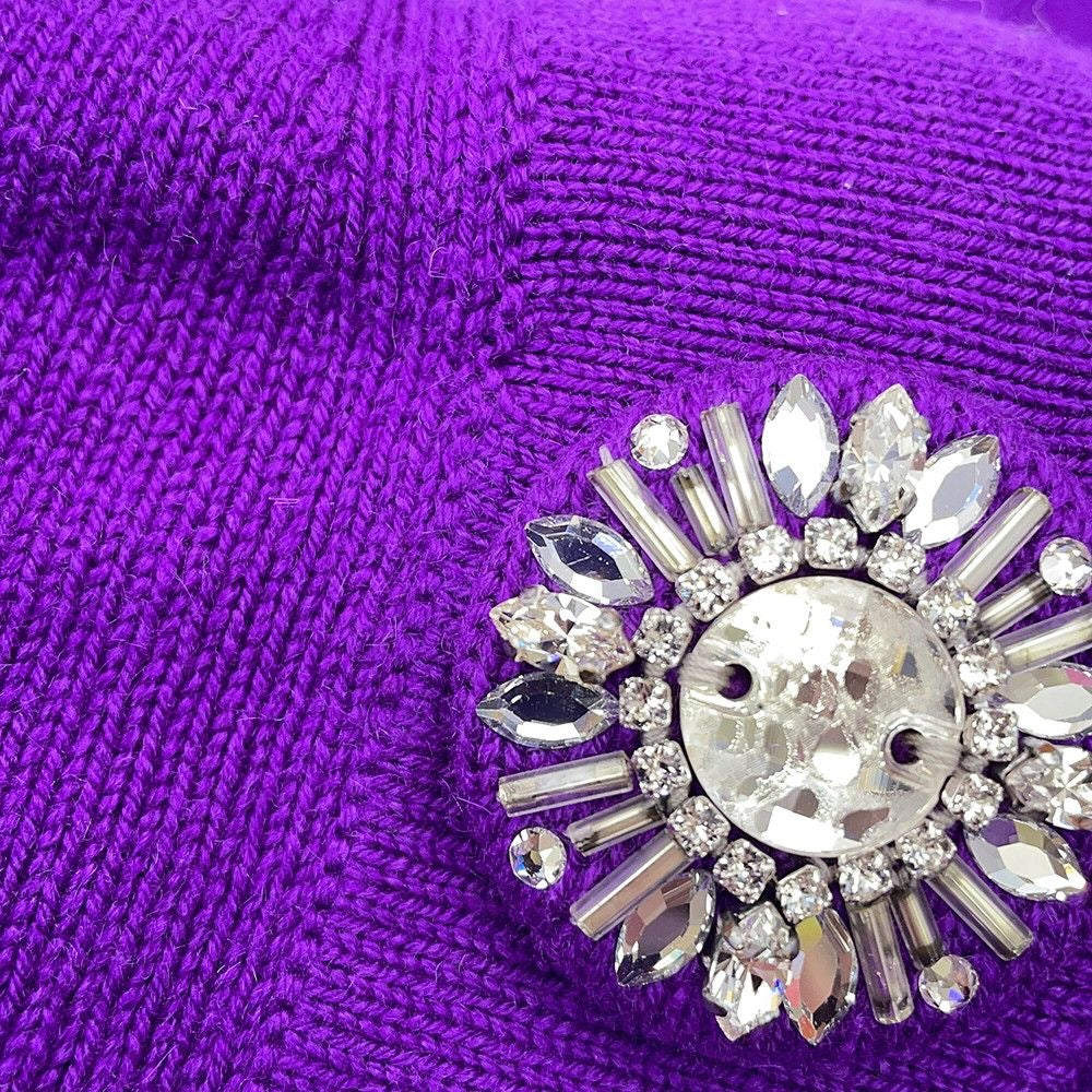CHANEL Coco Mark Cashmere Rhinestone Cardigan Jacket P72973 Size 38