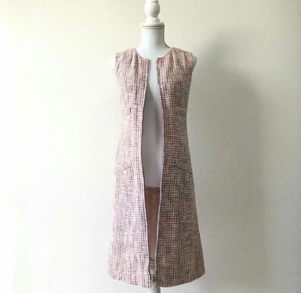 CHANEL Coco Mark Tweed Dress Gilet