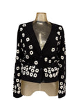 CHANEL Cashmere Floral Cardigan Jacket Size 34
