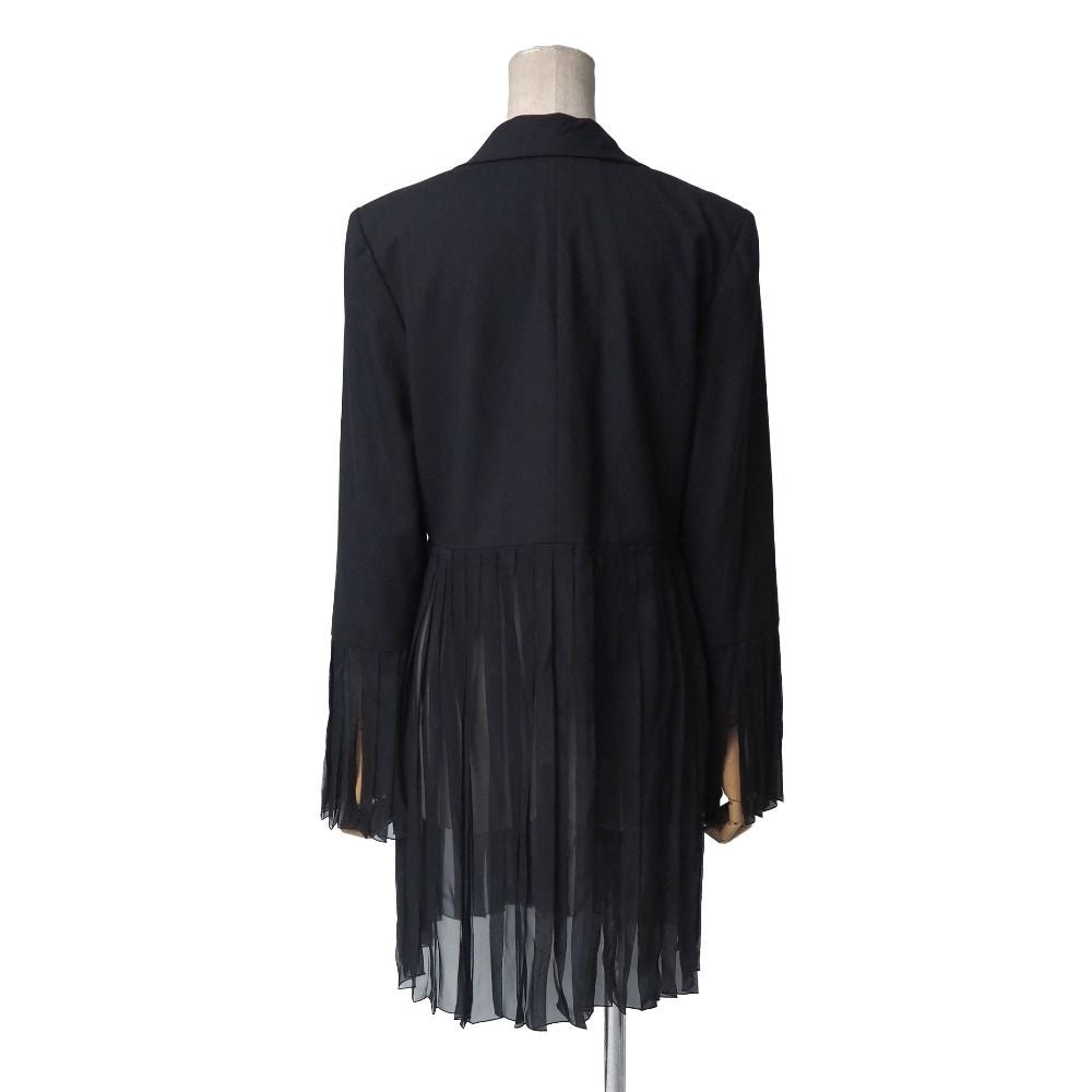CHANEL 01P Lace Pleated Long Jacket Size 40