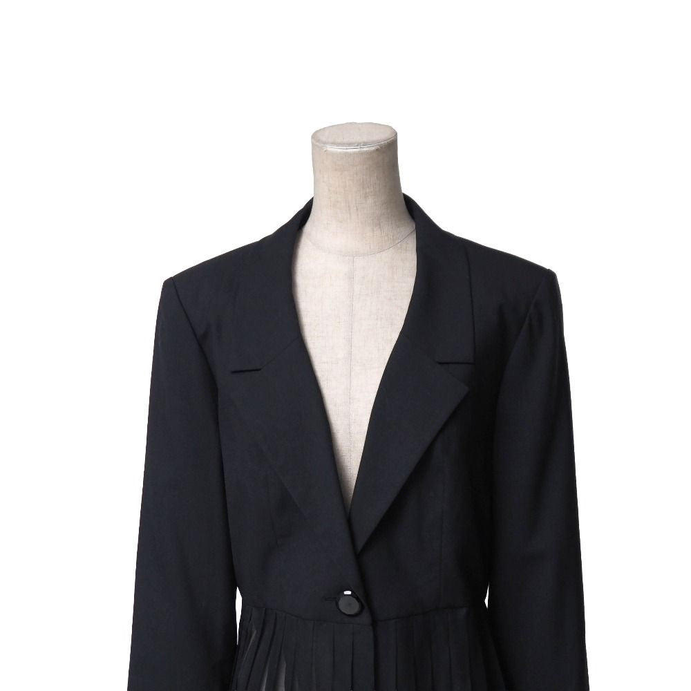 CHANEL 01P Lace Pleated Long Jacket Size 40