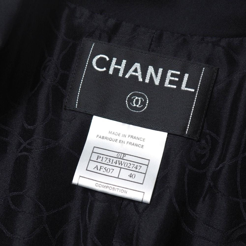 CHANEL 01P Lace Pleated Long Jacket Size 40