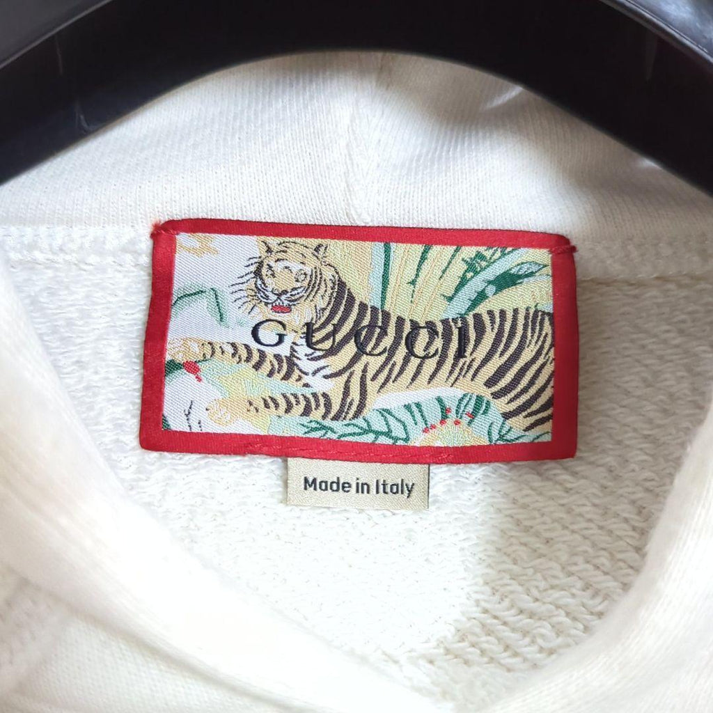 Gucci Tiger Interlocking G Sherry Line Pullover Hoodie Size S Good Condition