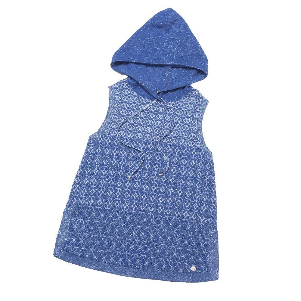 CHANEL P50 Lurex Knit Sleeveless Hoodie Size 36