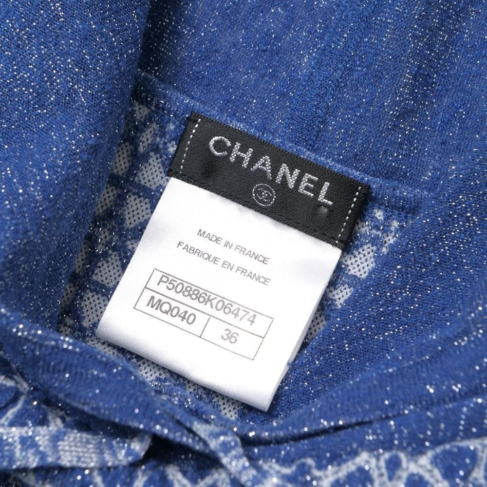 CHANEL P50 Lurex Knit Sleeveless Hoodie Size 36