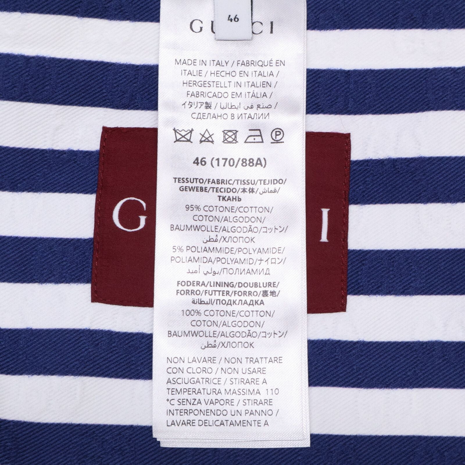 Gucci 2025 GG Jacquard Stripe Zipped Jacket Size 46 Like New